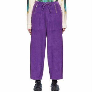 Gentle Fullness Purple Corduroy Organic Cotton Trousers Pants Size XS